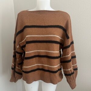 Striped Brown and Black Women's Sweater